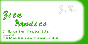 zita mandics business card